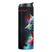Cosmic Surreal Fantasy Wolf Custom Abstrakt Art Thermosbecher (Nach links gedreht)