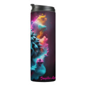 Cosmic Surreal Fantasy Wolf Custom Abstrakt Art Thermosbecher (Nach rechts gedreht)