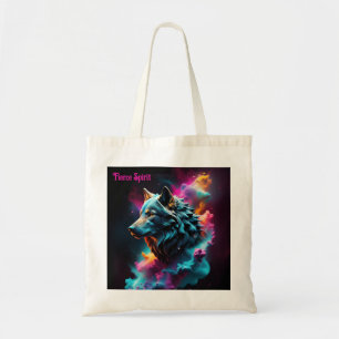 Cosmic Surreal Fantasy Wolf Custom Abstrakt Art Tragetasche