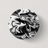 "Cosmic Swirl: Das Schwarz-Weiß-Marmor-Elegante Button (Vorderseite)