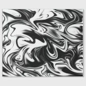 "Cosmic Swirl: Das Schwarz-Weiß-Marmor-Elegante Geschenkpapier (Flach)