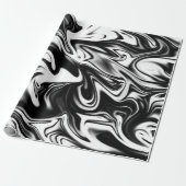 "Cosmic Swirl: Das Schwarz-Weiß-Marmor-Elegante Geschenkpapier (Ungerollt)