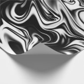 "Cosmic Swirl: Das Schwarz-Weiß-Marmor-Elegante Geschenkpapier (Ecke)