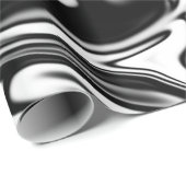 "Cosmic Swirl: Das Schwarz-Weiß-Marmor-Elegante Geschenkpapier (Rolleneckpunkt)