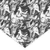 "Cosmic Swirl: Das Schwarz-Weiß-Marmor-Elegante Kurzer Tischläufer (Ecke)