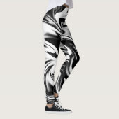 "Cosmic Swirl: Das Schwarz-Weiß-Marmor-Elegante Leggings (Rechts)