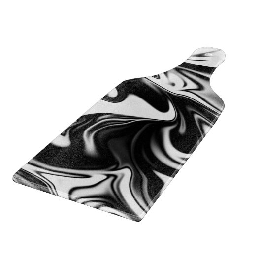 "Cosmic Swirl: Das Schwarz-Weiß-Marmor-Elegante Schneidebrett (Ecke)