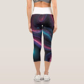 🌌 Cosmic Swirls: Galaxy-Inspire Abstract Design Capri Leggings (Rückseite)