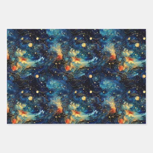 Cosmic Symphony Celestial Musical Shapes Design Geschenkpapier Set (Vorderseite 3)