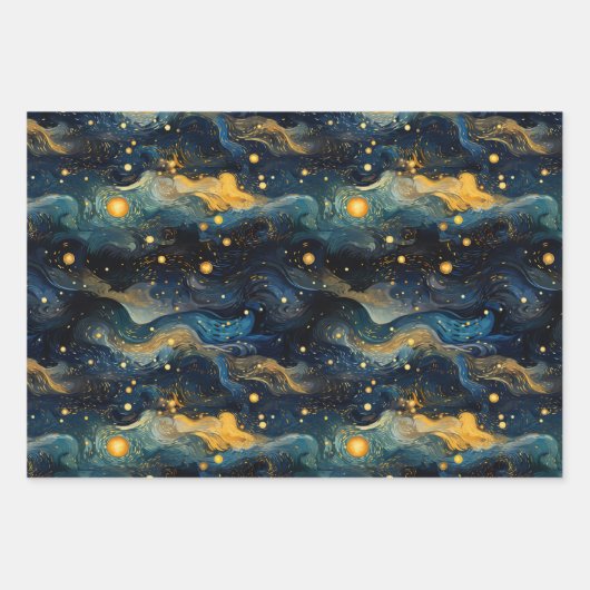 Cosmic Symphony Celestial Musical Shapes Design Geschenkpapier Set (Vorderseite)