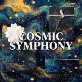 Cosmic Symphony Celestial Musical Shapes Design Geschenkpapier Set