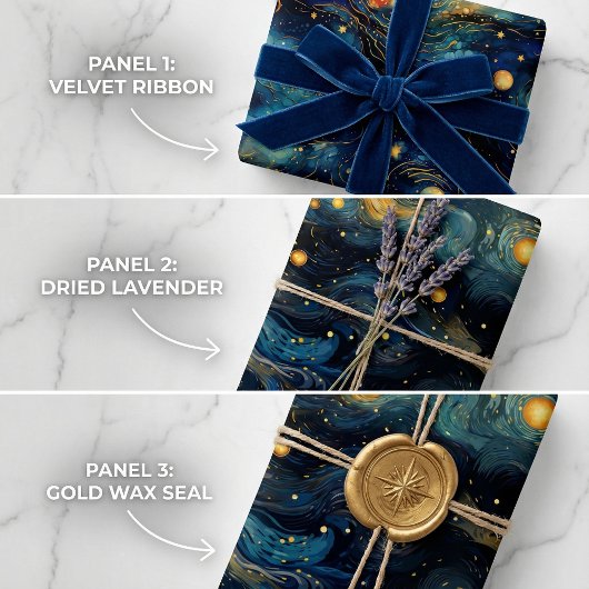 Cosmic Symphony Celestial Musical Shapes Design Geschenkpapier Set