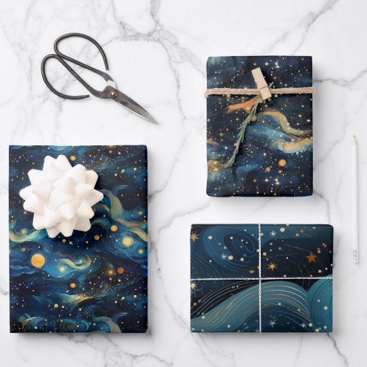 Cosmic Symphony: Celestis Music Art Design Geschenkpapier Set (Vorderseite)