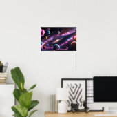 Cosmic Symphony of Planets and Galaxies Poster (Heimbüro)