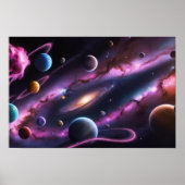 Cosmic Symphony of Planets and Galaxies Poster (Vorne)