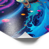 Cosmic Symphony Wall Art - Lebhafter Abstrakter Ra Fotodruck (Ecke)