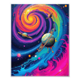 Cosmic Symphony Wall Art - Lebhafter Abstrakter Ra Fotodruck