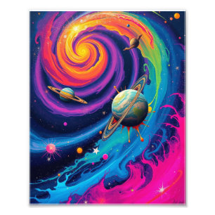 Cosmic Symphony Wall Art - Lebhafter Abstrakter Ra Fotodruck