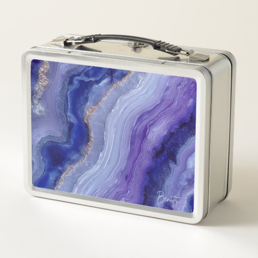 Cosmic Tanzanite Crystal Metall Lunchbox (Rückseite)