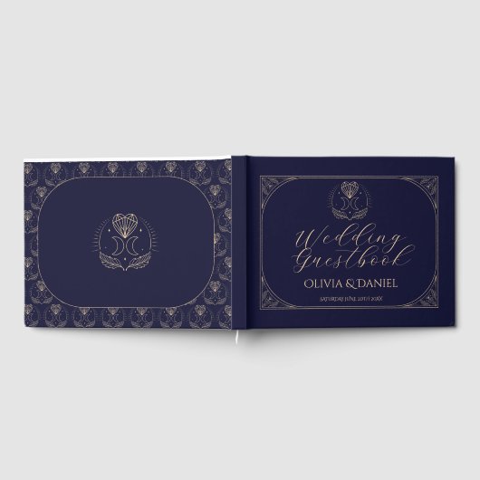 Cosmic Tarot Moon Stars Aligned Wedding Guest Book Gästebuch (Voll)
