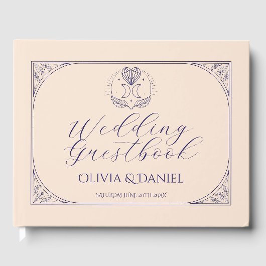 Cosmic Tarot Moon Stars Aligned Wedding Guest Book Gästebuch (Vorderseite)