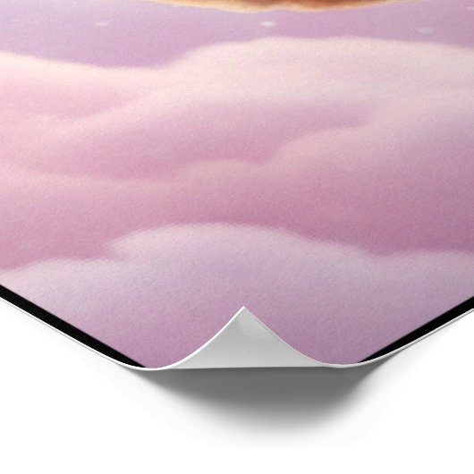 Cosmic Teddy Astronaut Art Poster (Ecke)