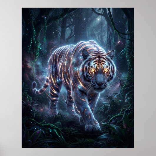 Cosmic Tiger Nebula Jungle Poster (Vorne)