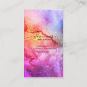 Cosmic Tinte Türkis Blau Pink Glühkerze Visitenkarte (Rückseite)