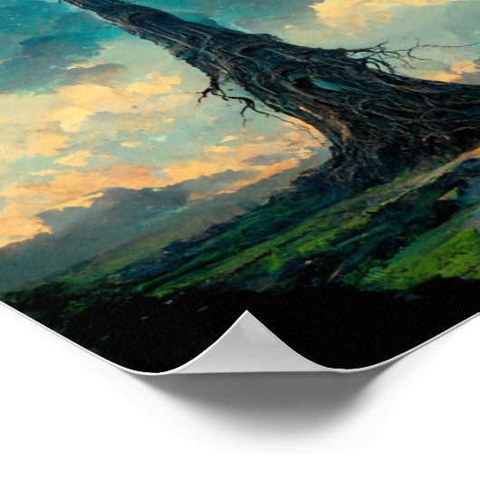 Cosmic Tree Fantasy Art Poster (Ecke)