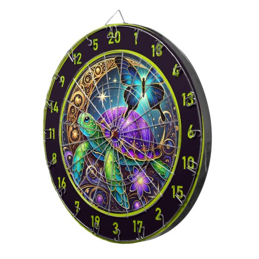 Cosmic Turtle and Butterfly Lodge Art Dartscheibe (Vorderseite rechts)