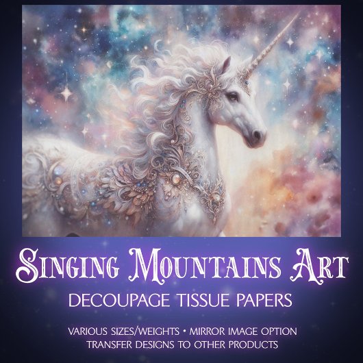Cosmic Unicorn Dreamscape Decoupage Seidenpapier
