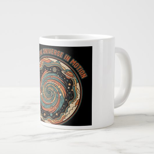 Cosmic Universe In Motion - Retro Aesthetic Spirit Jumbo-Tasse (Vorderseite Rechts)