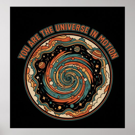 Cosmic Universe In Motion - Retro Aesthetic Spirit Poster (Vorne)