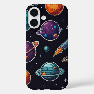 Cosmic Vibes Space-Themed iPhone 16 Case - Stars,
