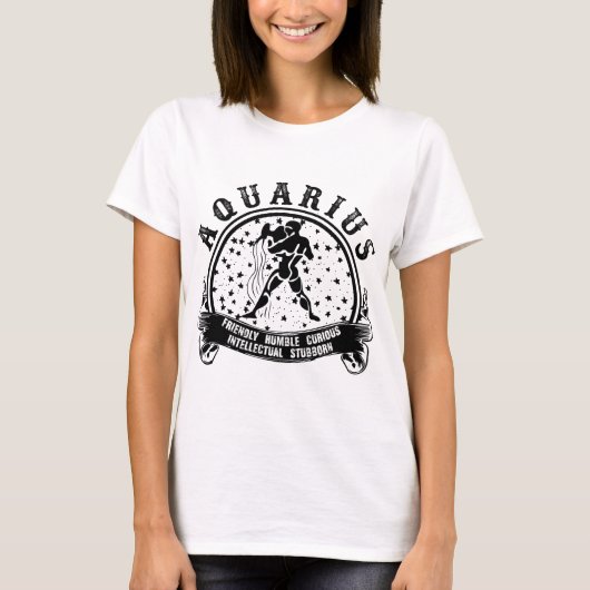 Cosmic Visionary: Aquarius Zodiac T-Shirt (Vorderseite)