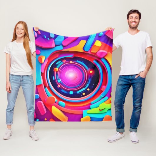Cosmic Vortex: Eine Neon Odyssey Fleecedecke (Beispiel)