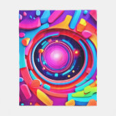 Cosmic Vortex: Eine Neon Odyssey Fleecedecke (Vorderseite)
