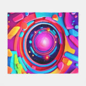 Cosmic Vortex: Eine Neon Odyssey Fleecedecke (Vorderseite (Horizontal))