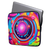 Cosmic Vortex: Eine Neon Odyssey Laptopschutzhülle (Vorderseite Links)