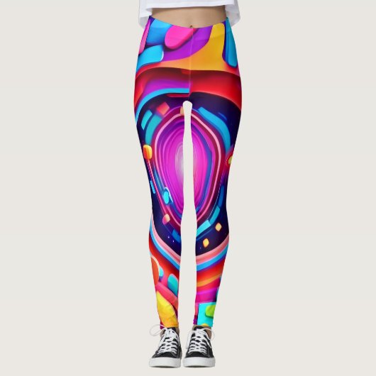 Cosmic Vortex: Eine Neon Odyssey Leggings (Vorderseite)