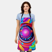 Cosmic Vortex: Eine Neon Odyssey Schürze (Getragen)