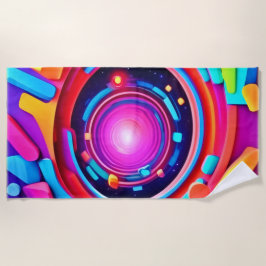 Cosmic Vortex: Eine Neon Odyssey Strandtuch