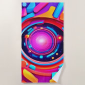 Cosmic Vortex: Eine Neon Odyssey Strandtuch (Vorderseite)