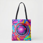 Cosmic Vortex: Eine Neon Odyssey Tasche (Vorderseite)