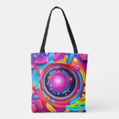 Cosmic Vortex: Eine Neon Odyssey Tasche (Rückseite)