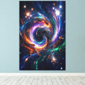 Cosmic Vortex Nexus – Abstract Space Canvas Print Leinwanddruck (Insitu (Holzboden))