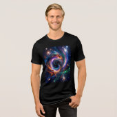 Cosmic Vortex Nexus – Abstract Space Tri-Blend Shirt (Vorderseite voll)
