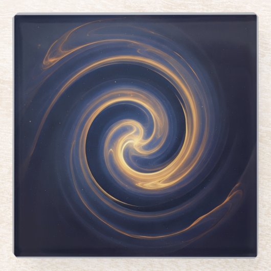 Cosmic Vortex of Golden Light Glasuntersetzer (Vorderseite)