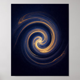 Cosmic Vortex of Golden Light Poster