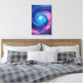 Cosmic Vortex: Pink & Blue Singularity Print Leinwanddruck (Insitu (Schlafzimmer))